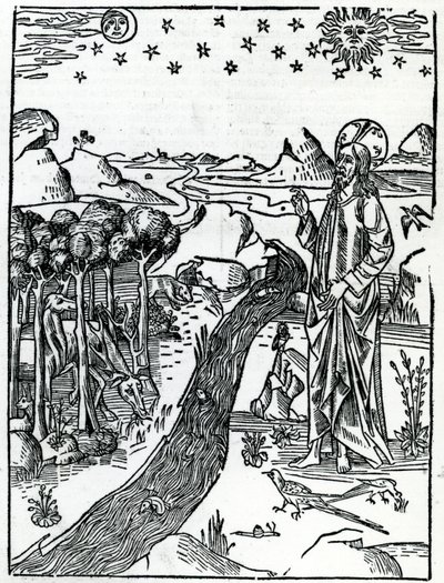 Creation, first page of Genesis, from the Lugduni Bible by Italian School